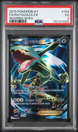 2015 POKEMON XY ROARING SKIES #104 FULL ART/RAYQUAZA EX PSA 3 - Image 1