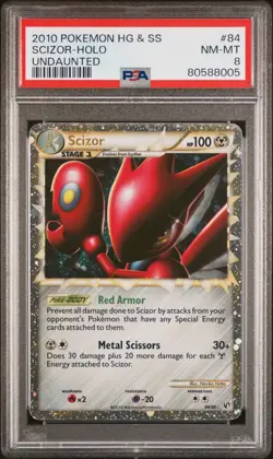2010 POKEMON UNDAUNTED SCIZOR PRIME #84 ULTRA RARE PSA 8 NM-MINT #80588005 - Image 1