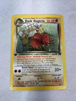 2000 Pokemon Dark Dugtrio Holo Rare 1st Edition Team Rocket 6/82 LP/MP - Image 1