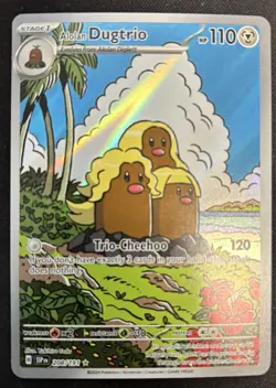 Pokemon Alolan Dugtrio Illustration Rare Holo SV08 Surging Sparks 208/191 - Image 1