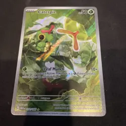 Pokemon Caterpie 151 Full Art NM Ultra Rare 172/165 Scarlet & Violet TCG English - Image 1