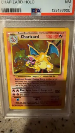 Pokemon TCG 1999 Charizard Base Set Holo Rare PSA 7 #4/102 Wizards of the Coast - Image 2