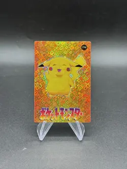 Pikachu Happy Holo Pokemon Vintage Pocket Monsters Vending Prism Sticker 198 - Image 1