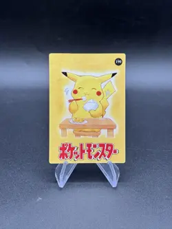 Pikachu Happy Holo Pokemon Vintage Pocket Monsters Vending Prism Sticker 198 - Image 2