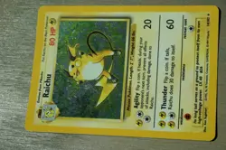 Pokemon Raichu 14/102 Base Set Holo Rare Unlimited (LP) - Image 3