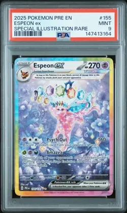 2025 POKEMON PRE EN-PRISMATIC EVOLUTIONS #155 ESPEON EX PSA 9 Mint - Image 1