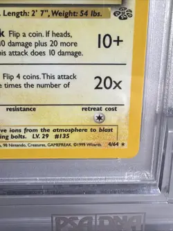 1999 1st Edition JOLTEON HOLO 4/64 | PSA 8 | JUNGLE GRADED POKEMON Near Mint - Image 4