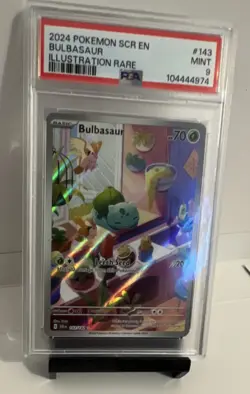 Pokemon Bulbasaur 143/142 Sv07: Stellar Crown Illustration Rare Holo PSA 9 - Image 1