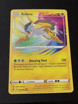 Pokemon Raikou 50/185 Holo Amazing Rare Vivid Voltage Pack Fresh Card - Image 1