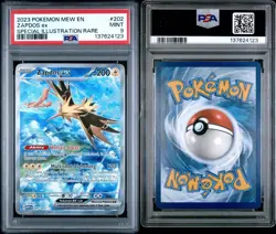 2023 POKEMON MEW EN ZAPDOS EX SPECIAL ILLUSTRATION RARE 202/165 PSA 9 MINT - Image 3