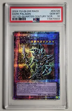 2024 YU-GI-OH! QUARTER CENTURY BONANZA Dark Paladin RA03-EN126 QCR PSA 10 QCSR - Image 1