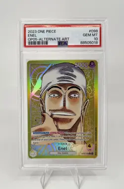 2023 One Piece Enel Alt Art English OP05-098 PSA 10 - Image 1