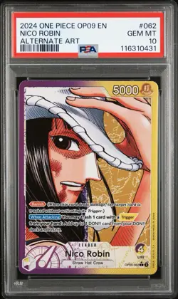 2024 One Piece - Nico Robin OP09-062 Leader Alt Art - English PSA 10 - Image 1