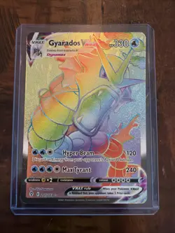 Pokemon Gyarados VMAX TCG Rainbow Secret Rare Card 207/203 Evolving Skies - Image 1