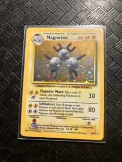 Magneton 9/102 Base Set Holo Rare Pokemon Card LP Wotc 1999 - Image 1