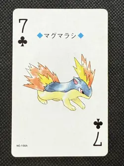 Pokemon Quilava 7 of Clubs Gold Deck Ho-oh Playing Card Poker Nintendo EX - Image 1