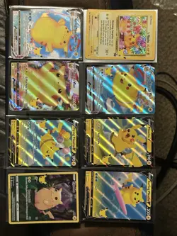 Pokemon Celebrations Pikachu Lot Holo 8 Cards Birthday Pikachu VMAX Surfing - Image 1