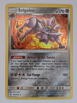 Solgaleo - 142/236 - Holo - S&M: Cosmic Eclipse *NM* Near Mint TCG POKEMON - Image 1