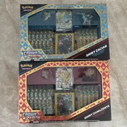 Pokemon Crown Zenith Shiny Zacian & Zamazenta Premium Figure Collection 2 Kits - Image 1