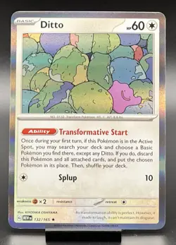 Pokemon Ditto 132/165 Holo Rare SV 151 MEW TCG NM - Image 1