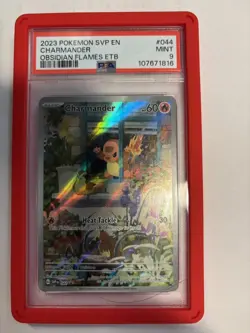 PSA 9 Charmander – Obsidian Flames ETB Promo #044 Pokemon 2023. With guard shown - Image 1