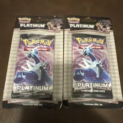 2 Pokemon TCG Platinum Base Set Blister Booster Pack Factory Sealed Dialga Art - Image 1