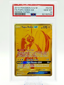 Pokemon Sun & Moon Hidden Fates Shiny Vault Tapu Koko GX SV93 PSA 10 Gem Mint - Image 1