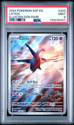 2024 POKEMON SSP EN-SURGING SPARKS ILLUSTRATION RARE #203 LATIOS PSA 9 - Image 1