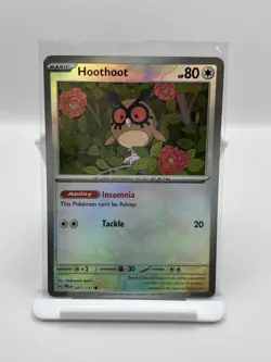 Pokemon TCG Hoothoot Master Ball Reverse Holo 077/131 Prismatic Evolutions NM - Image 1