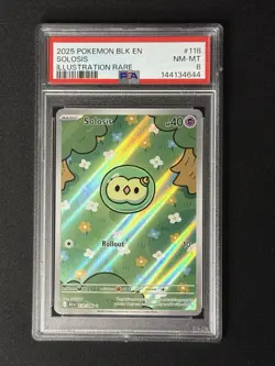 Pokemon Solosis “Booger Mew” Black Bolt EN Illustration Rare PSA 8 NM-MT - Image 1