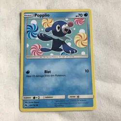 Popplio 65/214 SM Sun & Moon Lost Thunder NM Pokemon card - Image 1