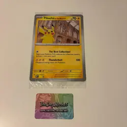 BIG BUNDLE Pokemon x Natural History Museum Pikachu Jumbo Card + Plush + Pin Set - Image 2