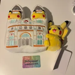 BIG BUNDLE Pokemon x Natural History Museum Pikachu Jumbo Card + Plush + Pin Set - Image 5