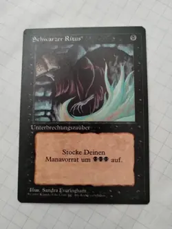 Mtg Dark Rite (Schwarzer Ritus) German Fbb Miscut Regular-Bit of Edge Wear -Pics - Image 1