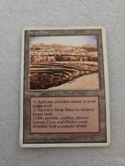 Magic The Gathering MTG STRIP MINE Fourth Edition MP Moderately Played - Image 1