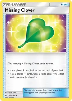 Pokemon MISSING CLOVER Sun & Moon Ultra Prism 129/156 NM/Mint PACK FRESH - Image 1