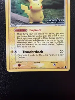 Pokemon TCG Ditto - (Pikachu) 063/113 Delta Species Reverse Holo Stamped LP - Image 3