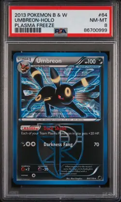2013 Pokemon Plasma Freeze Umbreon Holo 64/116 PSA 8 - Image 1