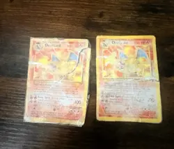 2x Pokemon Charizard 2002 Legendary Collection Non Holo DAMAGED Tape - Image 1