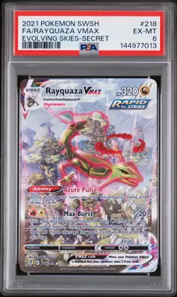 2021 POKEMON SWORD & SHIELD EVOLVING SKIES SECRET FULL ART/RAYQUAZA VMAX PSA 6 - Image 1