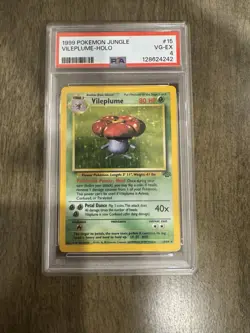 Pokemon TCG Vileplume Jungle 15/64 Holo Unlimited Holo Rare PSA 4 - Image 1