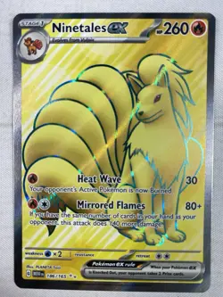 Pokemon TCG Ninetales ex 186/165 Scarlet & Violet 151 Full Art Ultra Rare NM - Image 1