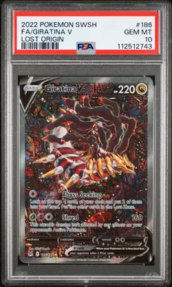 2022 POKEMON SWORD & SHIELD LOST ORIGIN #186 FULL ART/GIRATINA V PSA 10 - Image 1