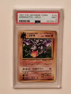 1997 Aerodactyl Holo 142 Fossil Pokemon Japanese PSA 9 Mint - Image 1