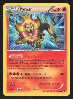 Pyroar 12/119 Holo Rare Pokemon TCG XY - Phantom Forces LP - Image 1