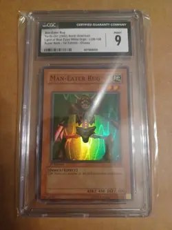 Yu-Gi-Oh Man-Eater Bug LOB-108 1st Edition Super Rare Holo CGC 9 Glossy - Image 1