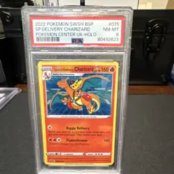 Pokemon Special Delivery Charizard SWSH075 Promo Holo PSA 8 SWSH Promo Card - Image 1