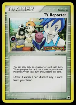 Pokemon Card - TV Reporter Dragon Frontiers 82/101 Uncommon Reverse Holo Stamped - Image 1
