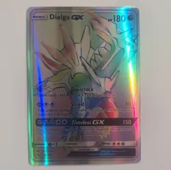 Pokemon Dialga GX Secret Rare Full Art Holo 164/156 SM-Ultra Prism Card - Image 1