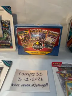 Pokemon 4 Pack Power Box + Sealed lot large , blisters, tin, and more - Image 4